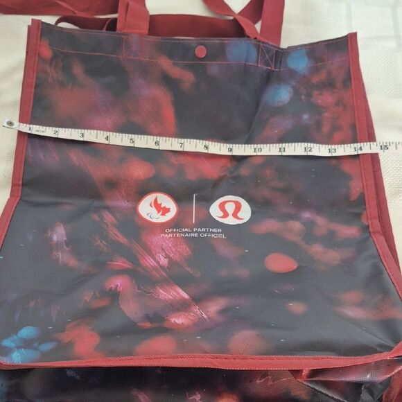 Lululemon Athletica Red and Black Tote Reusable Bag Trio Bundle Of 3 Bags - Picture 6 of 16